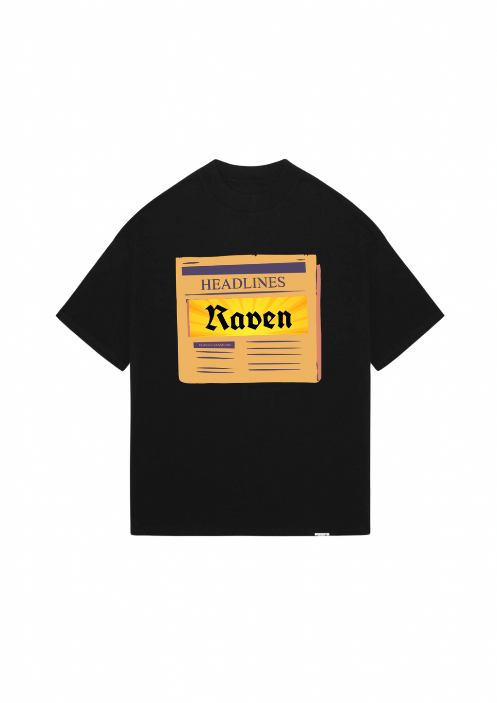 HEADLINES, BLACK T-SHIRT