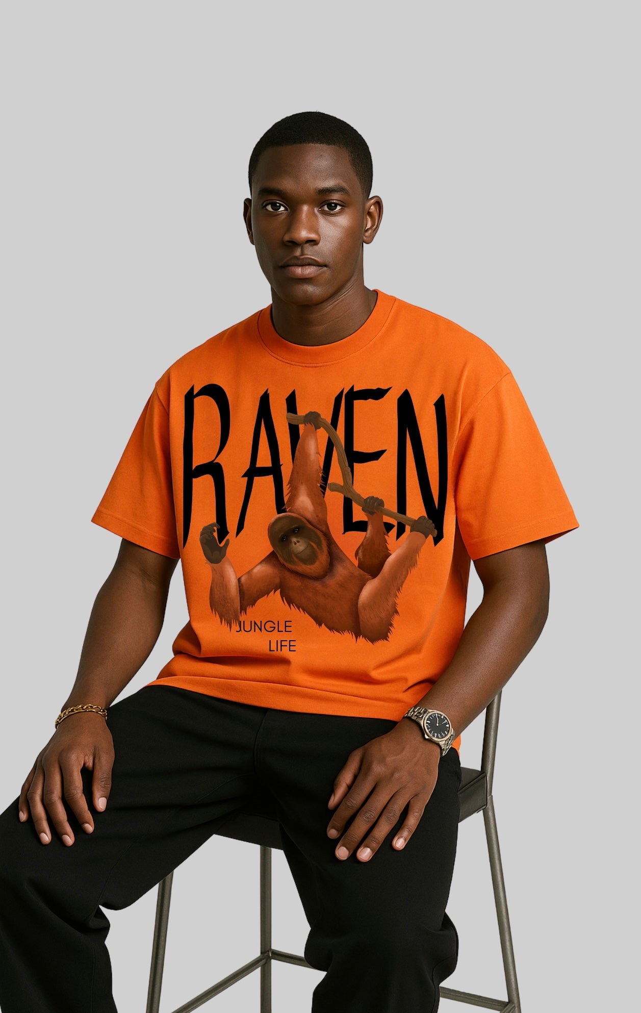 JUNGLE, ORANGE T-SHIRT