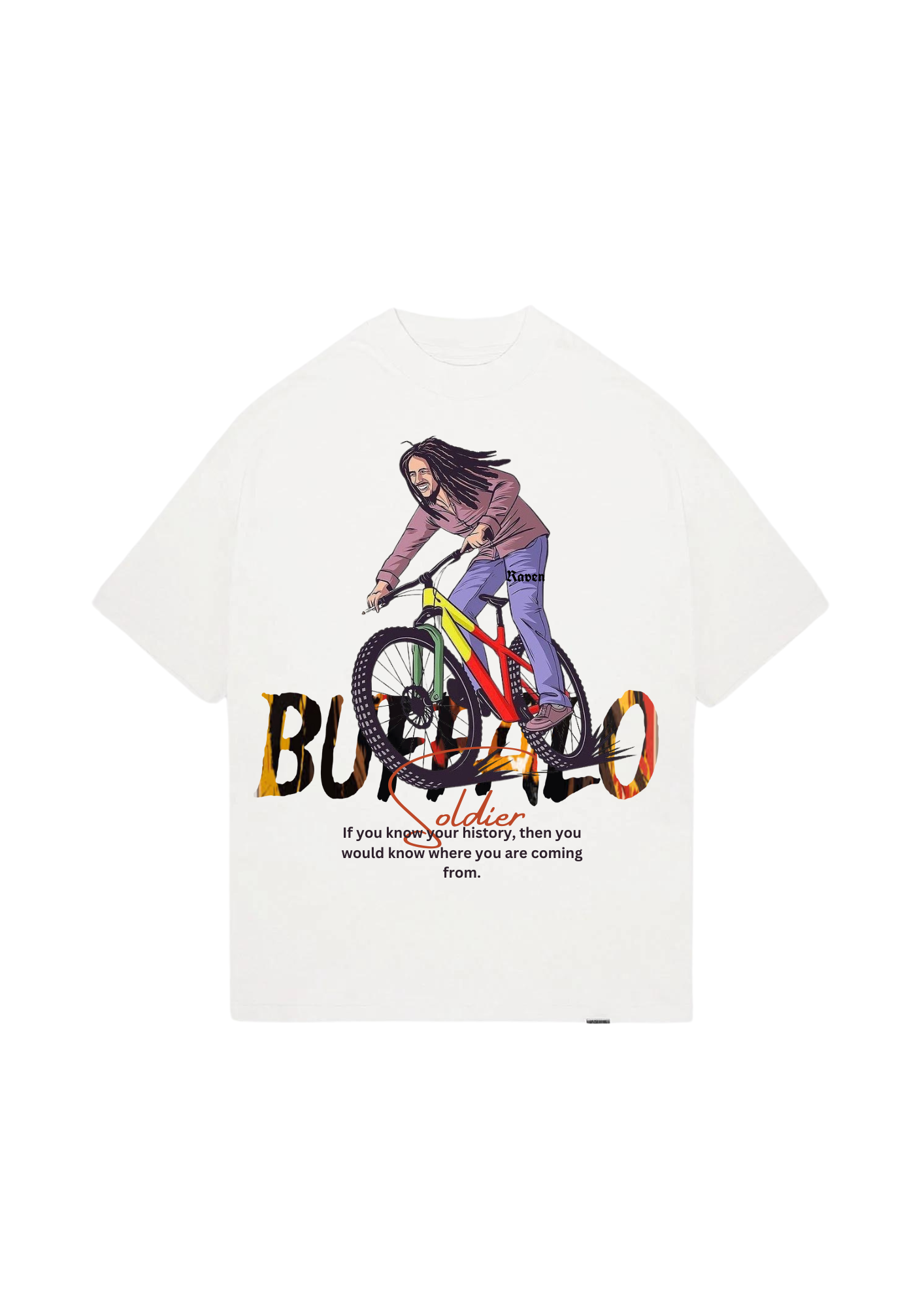 BUFFALO SOLDIER, WHITE T-SHIRT