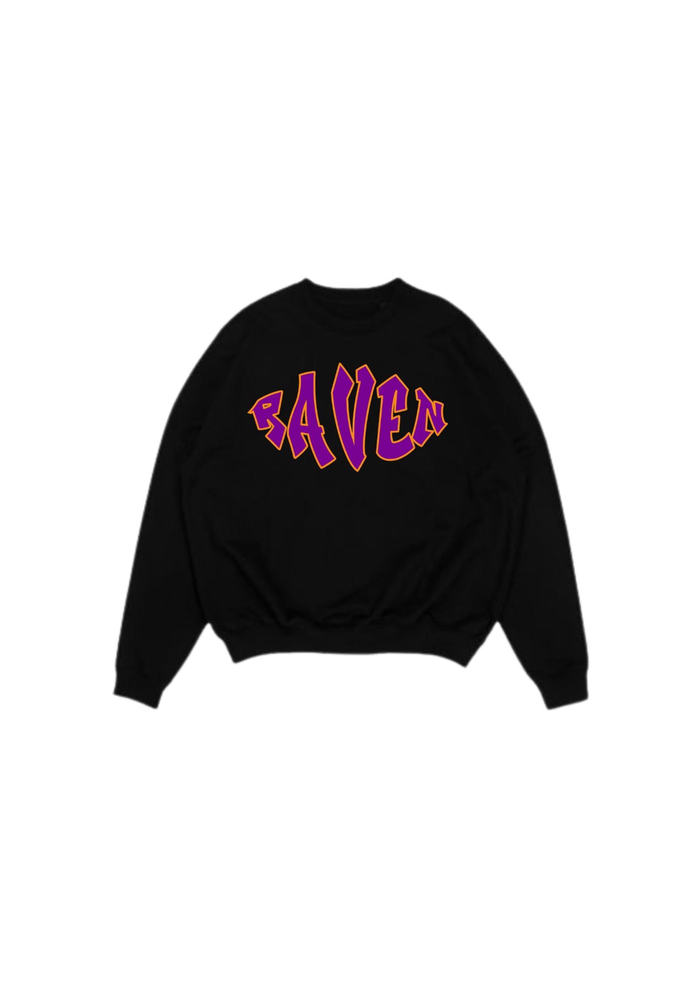 RAVEN FONT, BLACK SWEATSHIRT