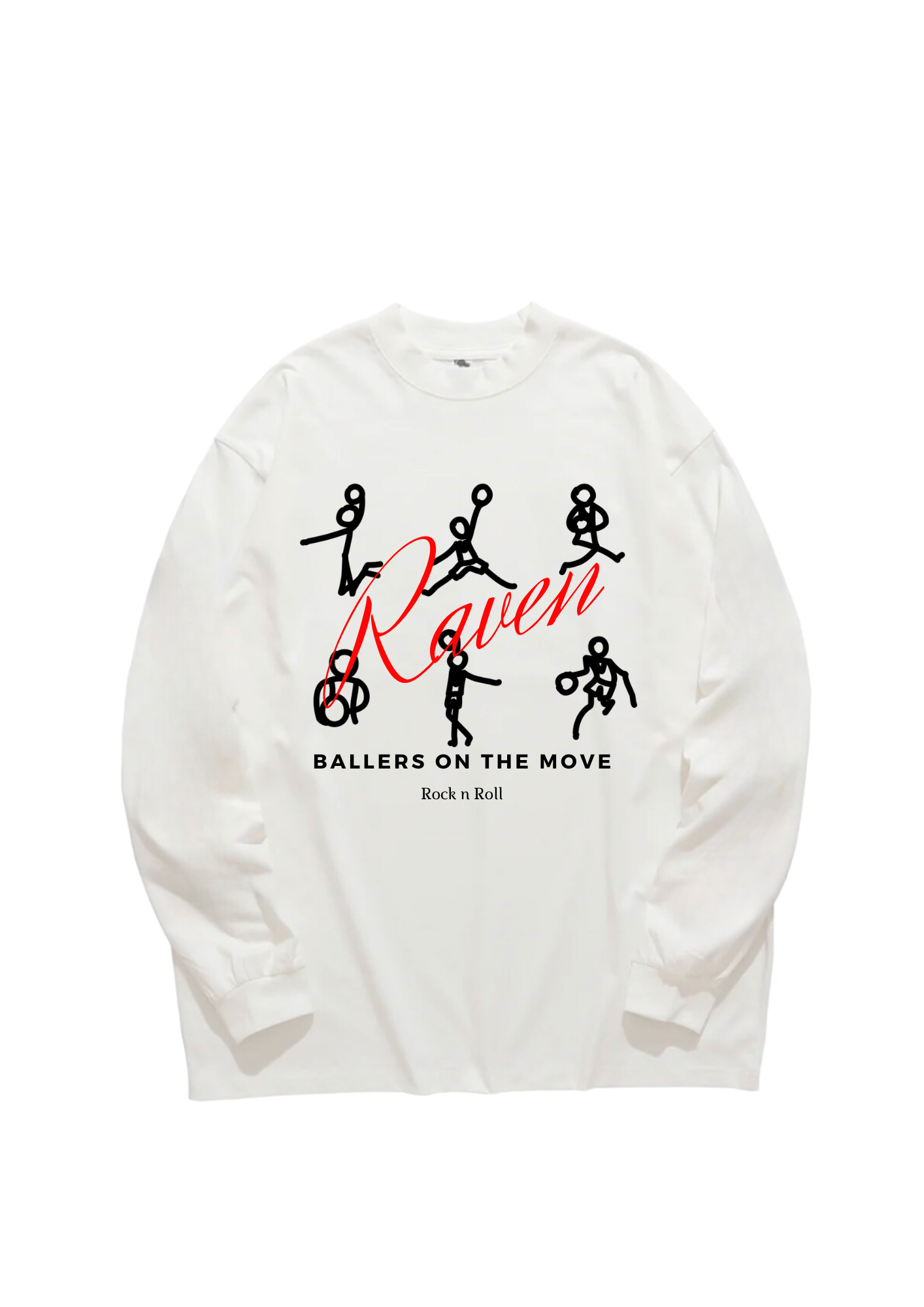 BALLERS, WHITE LONG SLEEVE