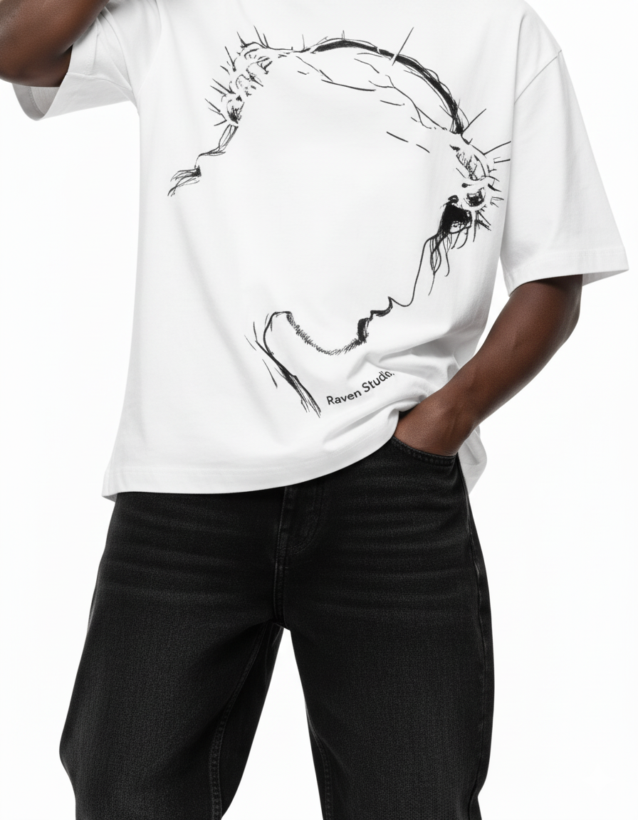 AGONY, WHITE T-SHIRT