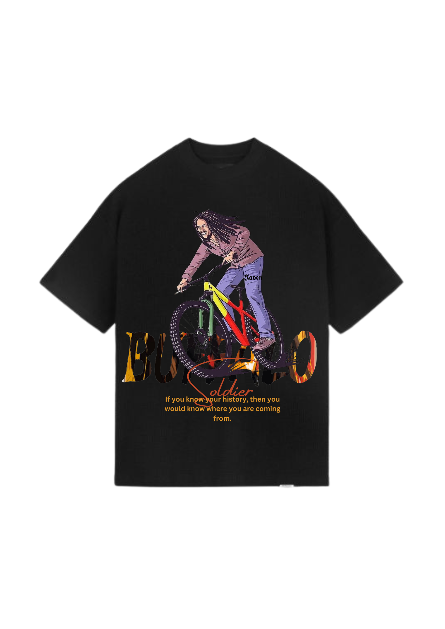 BUFFALO SOLDIER, BLACK T-SHIRT