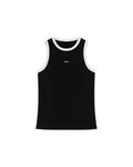 RAVEN, BLACK TANK TOP WITH WHITE TRIM