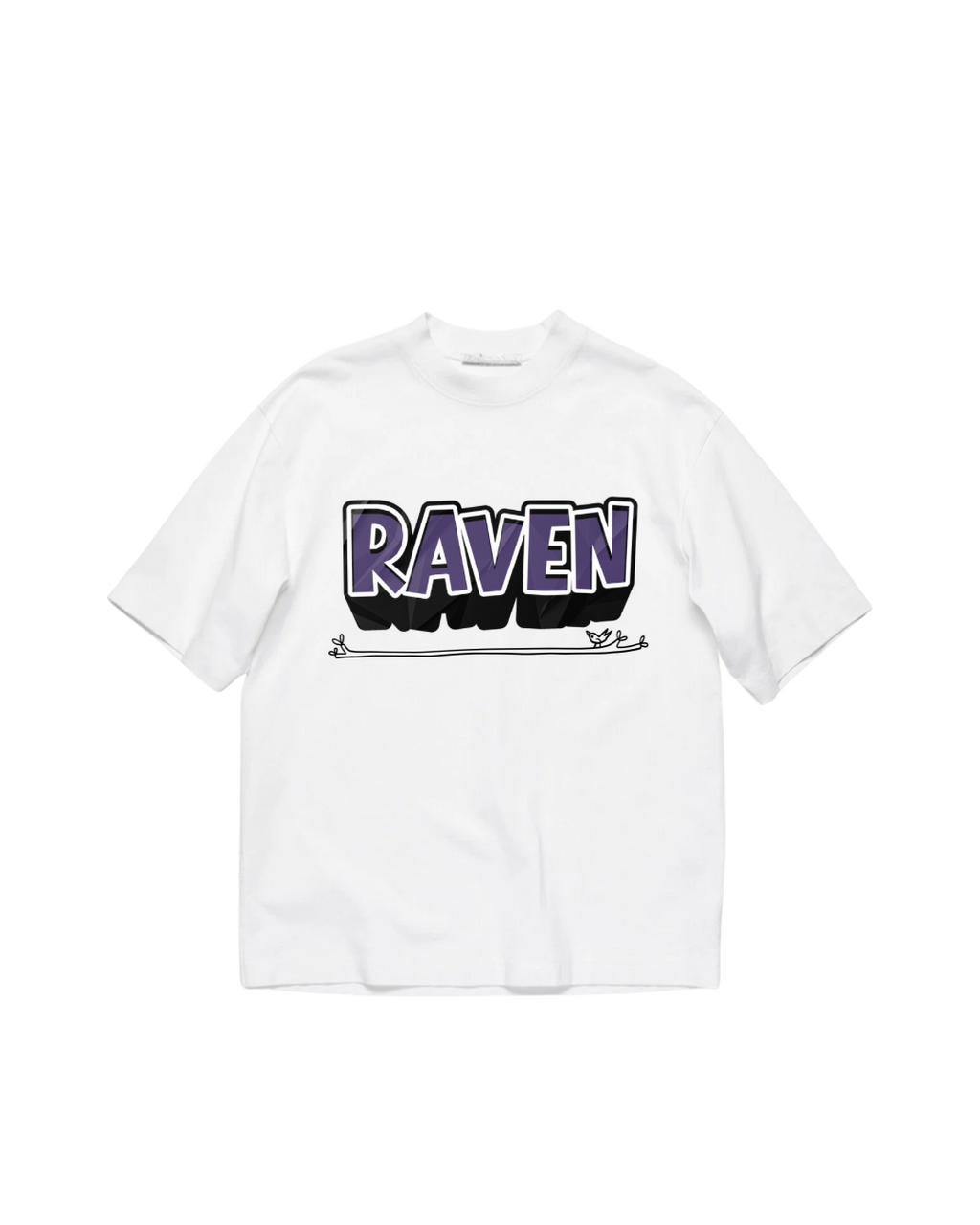 RAVEN CLASSIC LOGO, WHITE T-SHIRT