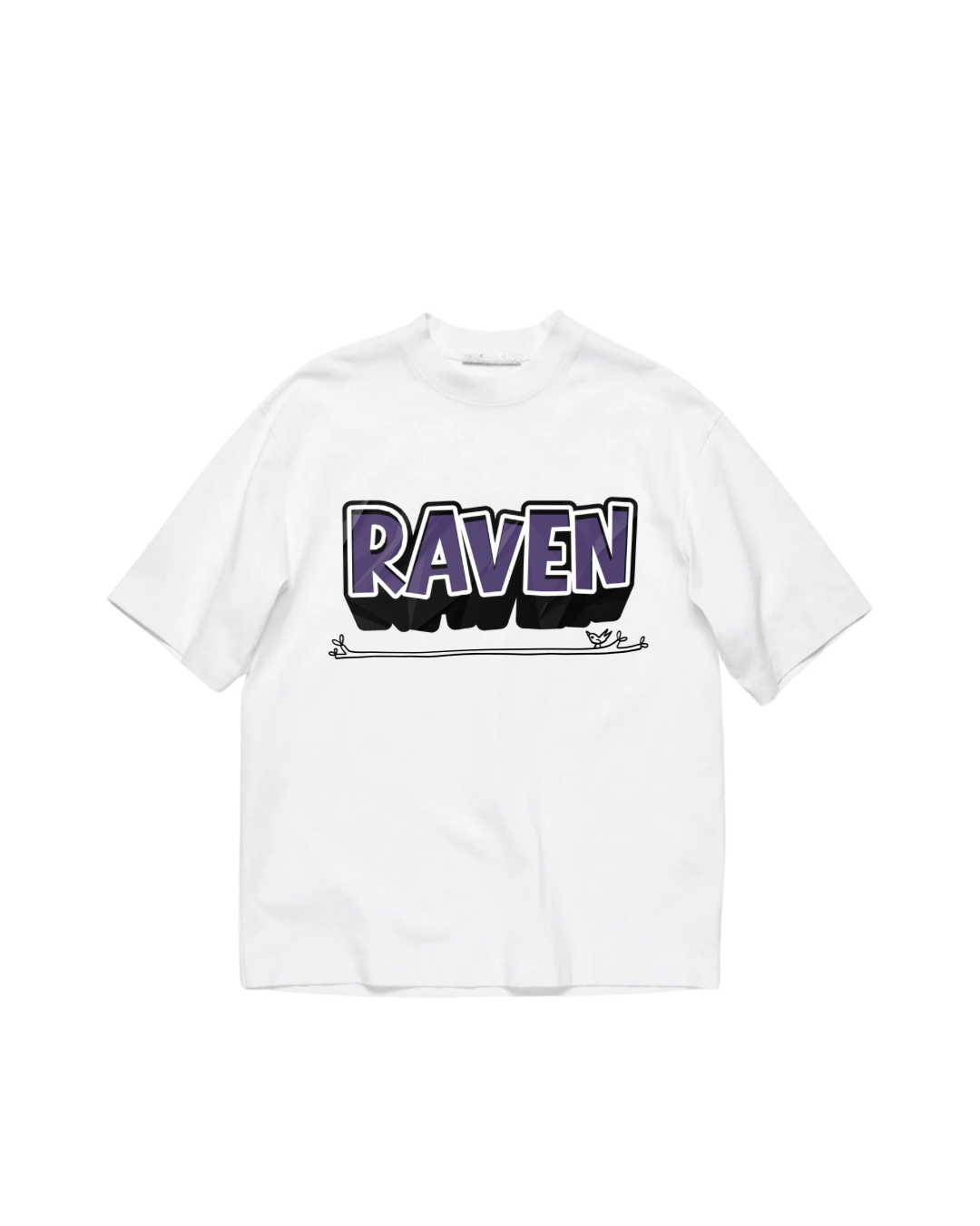 RAVEN CLASSIC LOGO, WHITE T-SHIRT