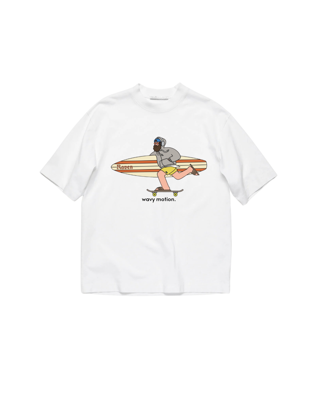 WAVY MOTION, WHITE T-SHIRT
